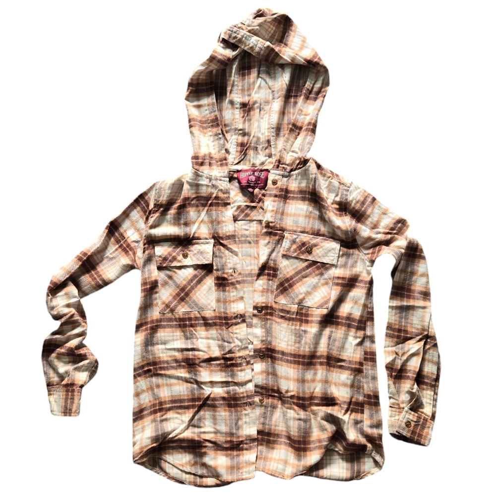Hooded flannel shirt